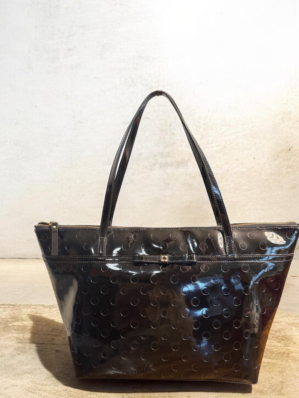Kate Spade Sophie Camellia Street Black Patent Tote
